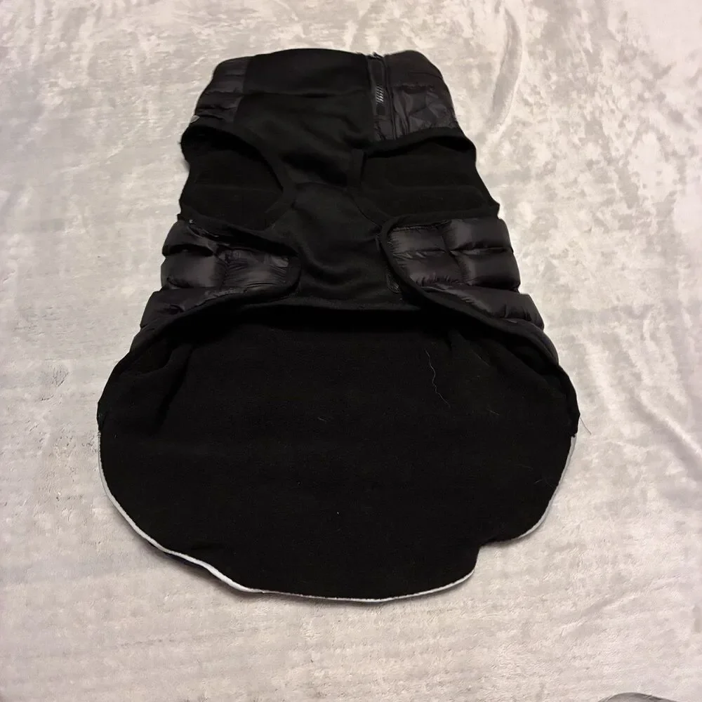 Kong Large Black Dog Parachute Puffer Jacket Reflective Waterproof Coat Size M